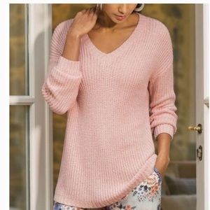Soft Surroundings Pink V-Neck Sweater